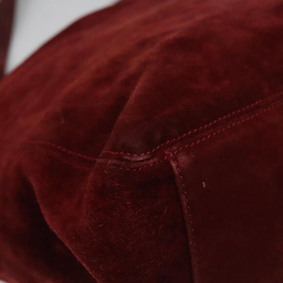 CHANEL Shoulder Bag Suede Red CC - Picture 12 of 15